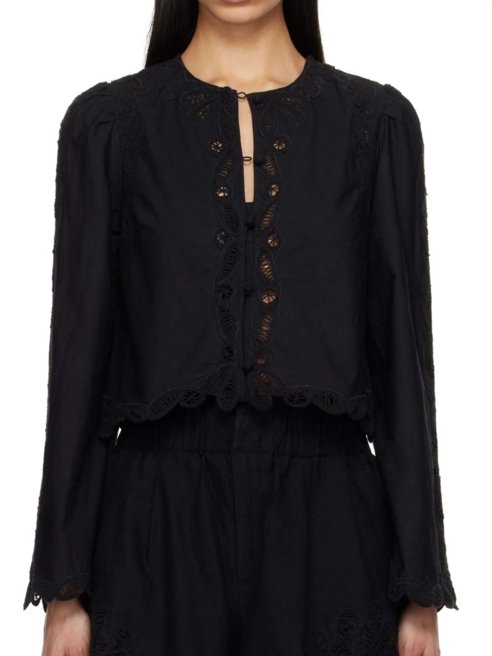 SEA NY Black Elke Blouse